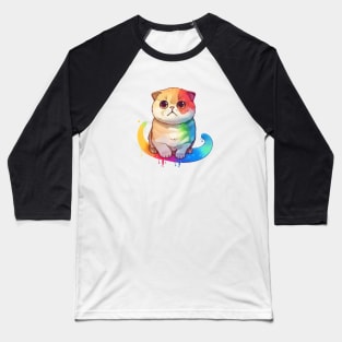 Rainbow Cat Baseball T-Shirt